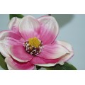 Crystal Stem Glass with Pink Magnolia Flower
